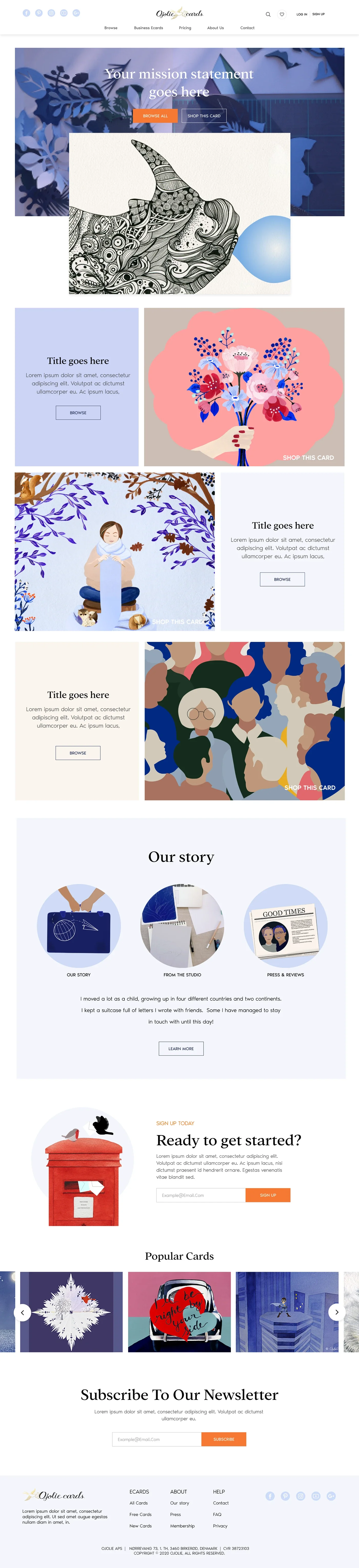 Ojolie: storefront landing page